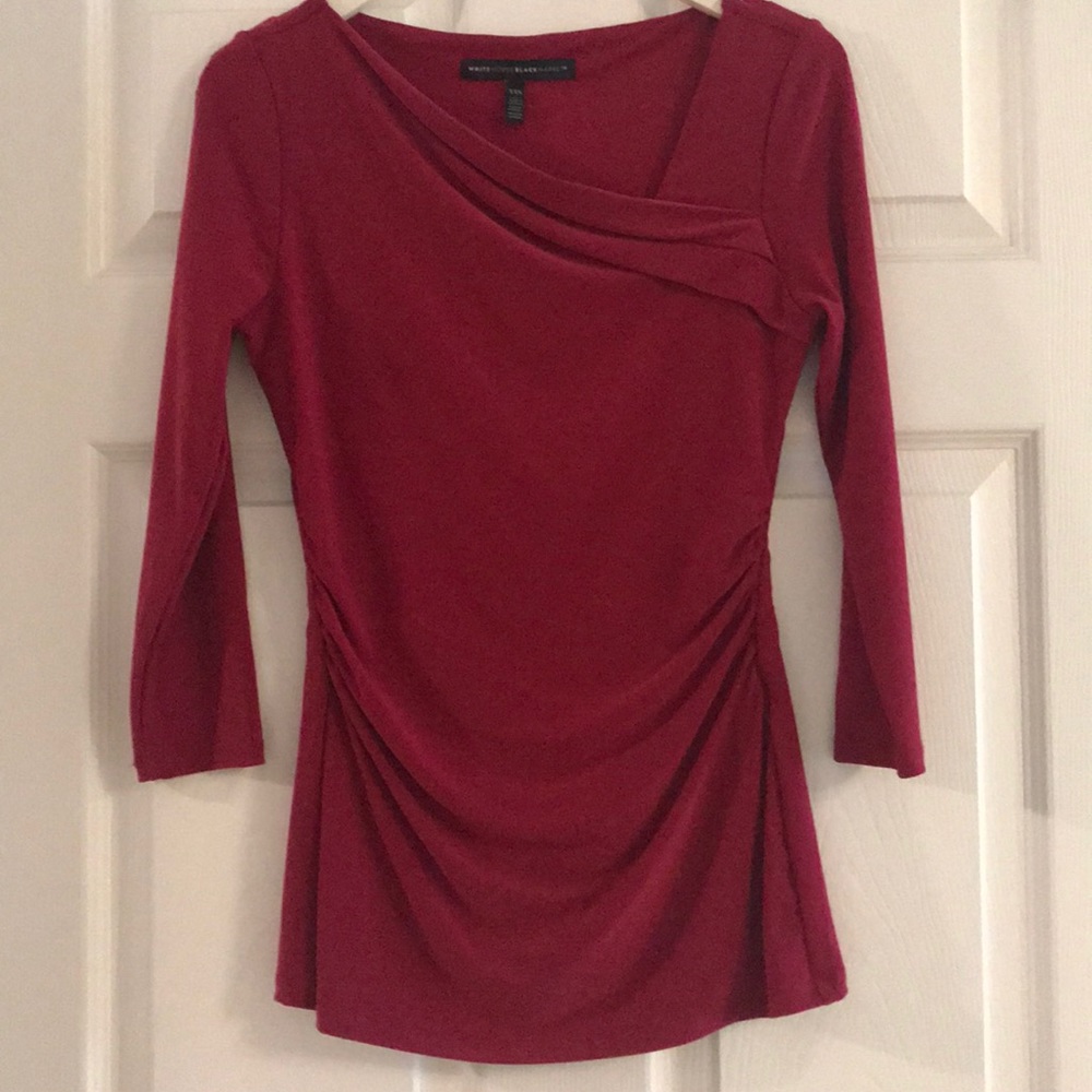 White House Black Market cranberry XXS top